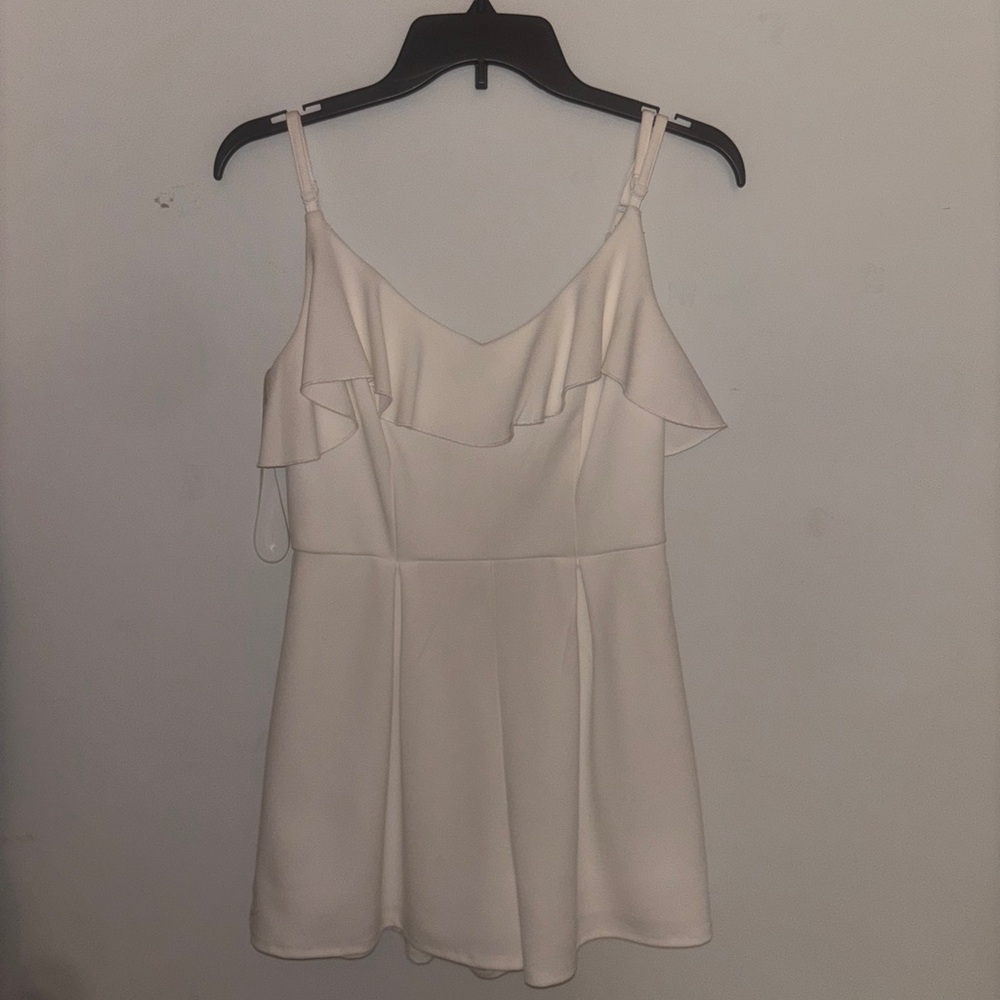 Altar’d State White Ruffle Romper - Size XS